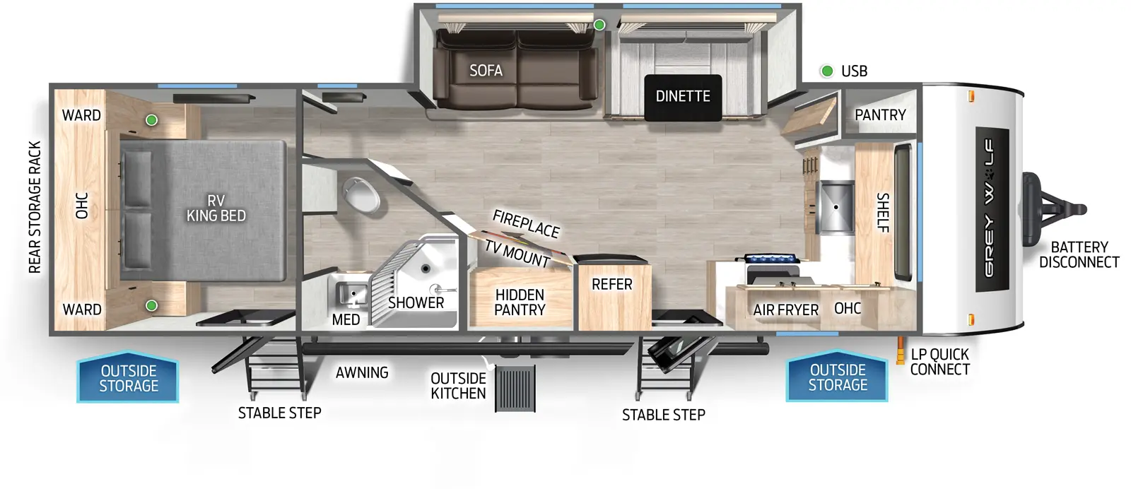 Grey Wolf 27GH Floorplan